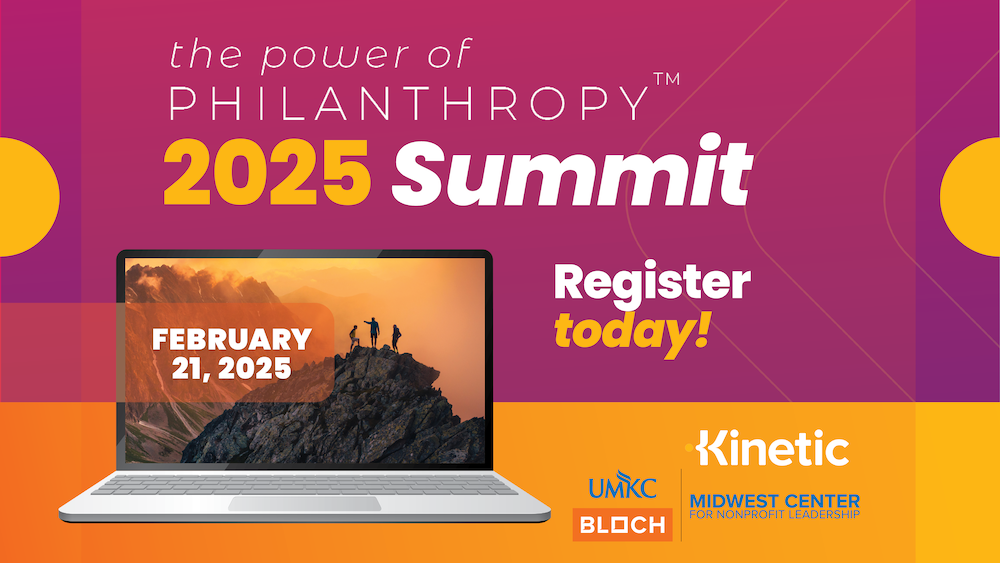 Graphic promoting the 2025 Power of Philanthropy Summit on February 21, 2025.